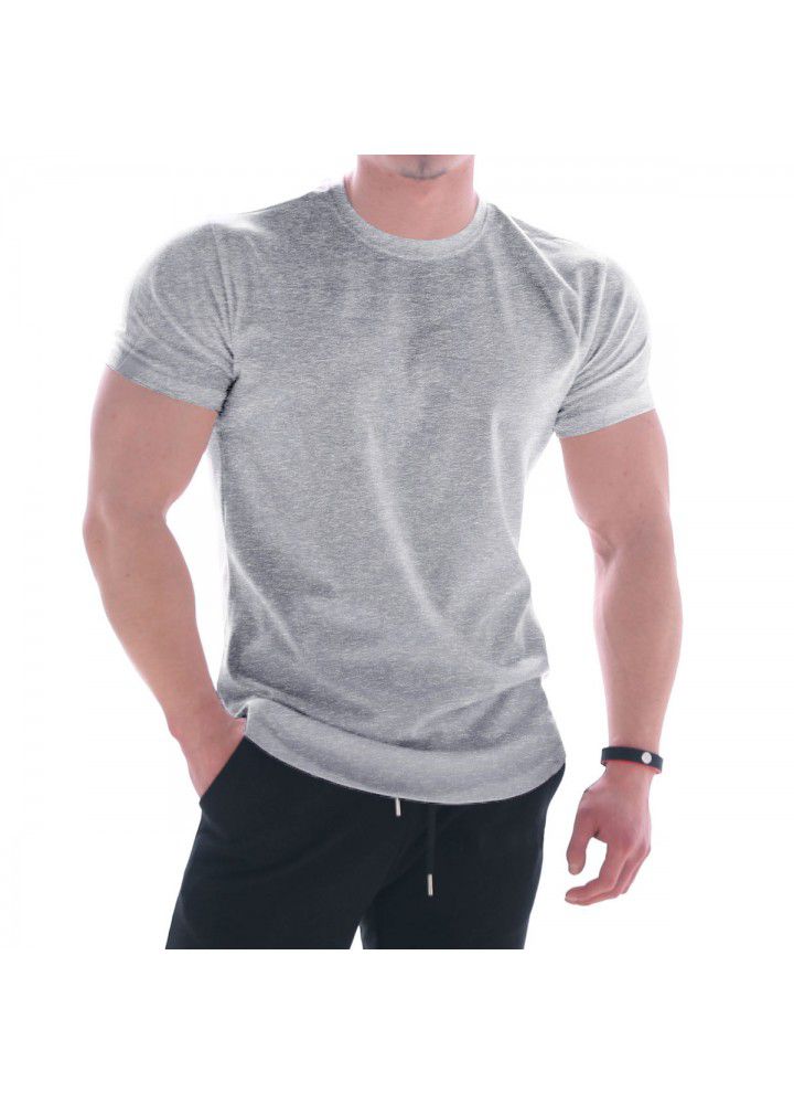 Foreign trade new fitness sports men's Vest T-shirt summer Euro American round neck running short sleeve men's clothing