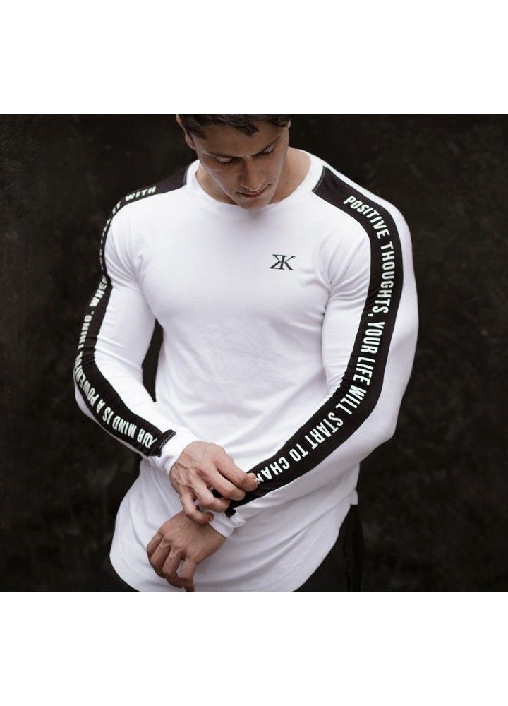 European and American autumn leisure fitness T-shirt long sleeve training clothes sports running gym sweat fast drying clothes long sleeve shirt