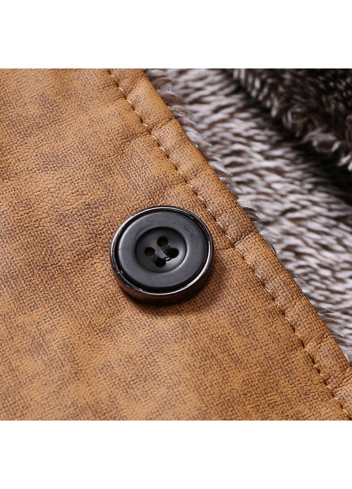 Cross border foreign trade fall / winter 2019 men's large fur integrated Plush Pu fur jacket men's jacket py199
