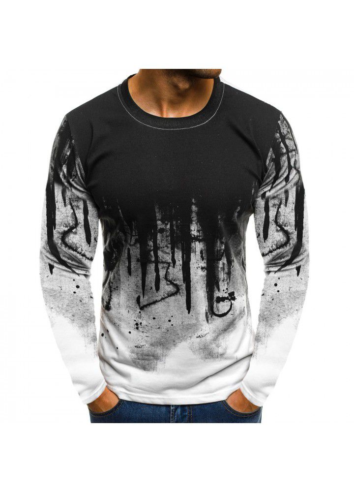 2020 new fashion sports fitness personalized printed t-shirt men's summer thin long sleeve 3D men's T-shirt