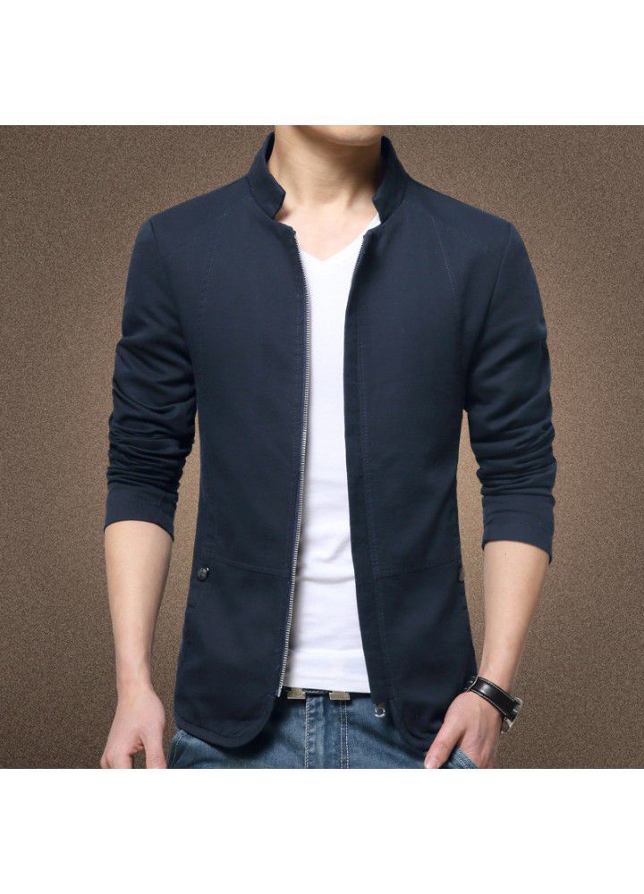 The main product is large size foreign trade, available all the year round, new autumn style, men's stand collar, leisure and wash jacket and coat