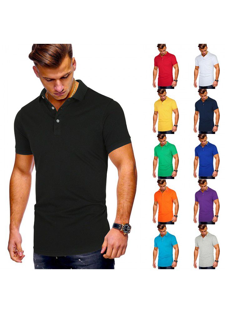 Cross border men's large men's casual polo shirt summer men's short sleeve European and American t-shirt men's custom clothing