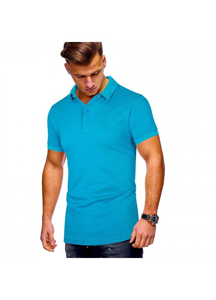 Cross border men's large men's casual polo shirt summer men's short sleeve European and American t-shirt men's custom clothing