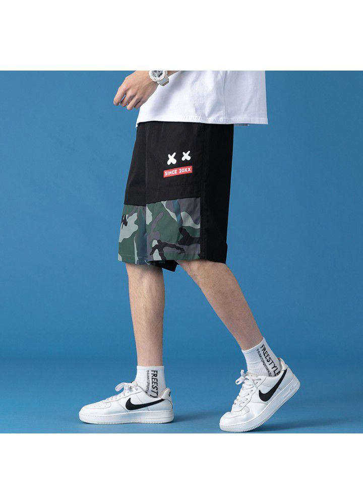 Summer 2021 new 5-point casual pants men's fashion brand Street loose straight camouflage pants sportswear fashion