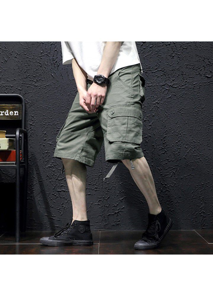 Amazon eBay's best selling cotton water wash Multi Pocket tooling Capris oversize Chinese pants European men's wear