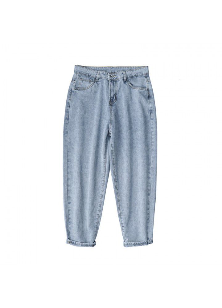2021 new pants men's summer slim Leggings Korean fashion thin jeans fashion