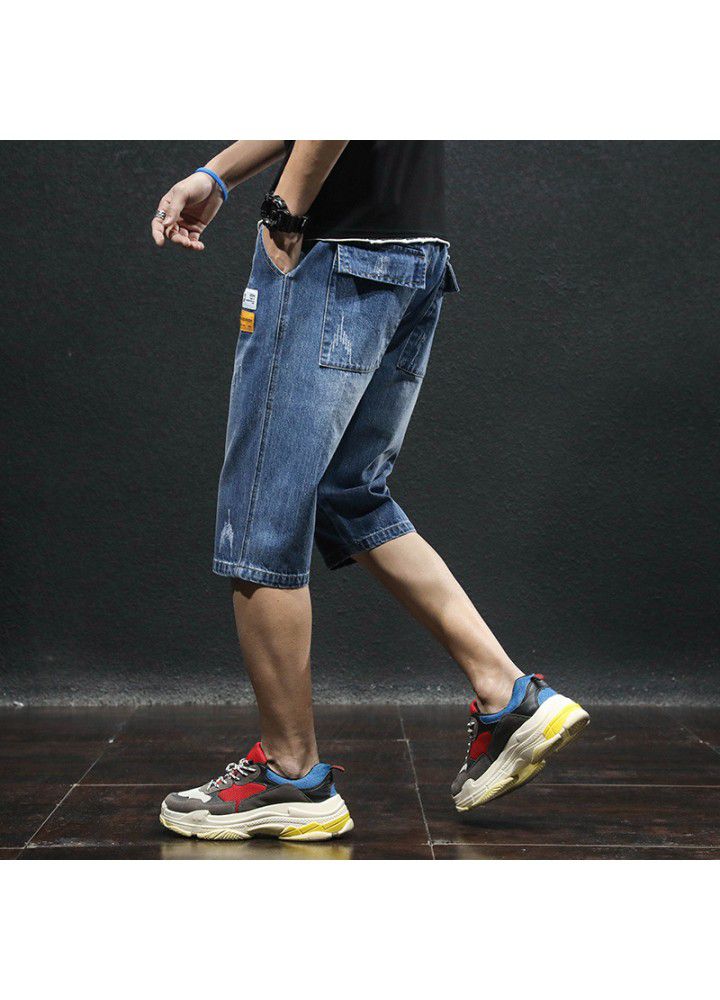 Men's jeans summer new thin 5 / 7 shorts Korean leisure youth trend straight shorts