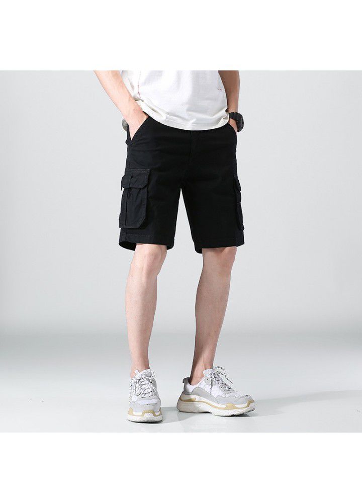 Foreign trade 2021 summer Euro American style casual shorts men's fashion overalls men's loose straight sports pants fashion