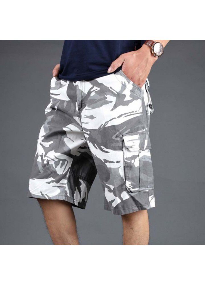 Summer new loose washable Multi Pocket tooling Pants Large Size pants thin Capris summer men's pants