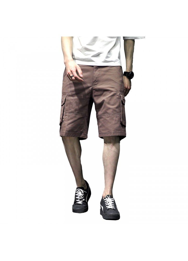 Amazon eBay's best selling cotton water wash Multi Pocket tooling Capris oversize Chinese pants European men's wear