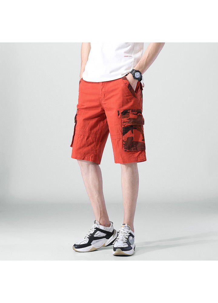 Camouflage casual pants men's summer new straight cotton shorts fashion loose tooling pants men's fashion cross border