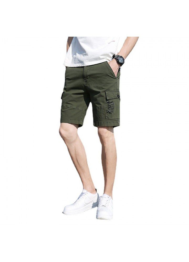 Foreign trade 2021 summer Euro American style casual shorts men's fashion overalls men's loose straight sports pants fashion