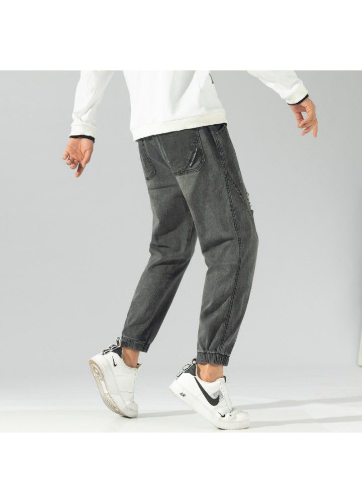 Jeans men's 2021 new autumn fashion men's fashion Harun cropped jeans youth pants wholesale