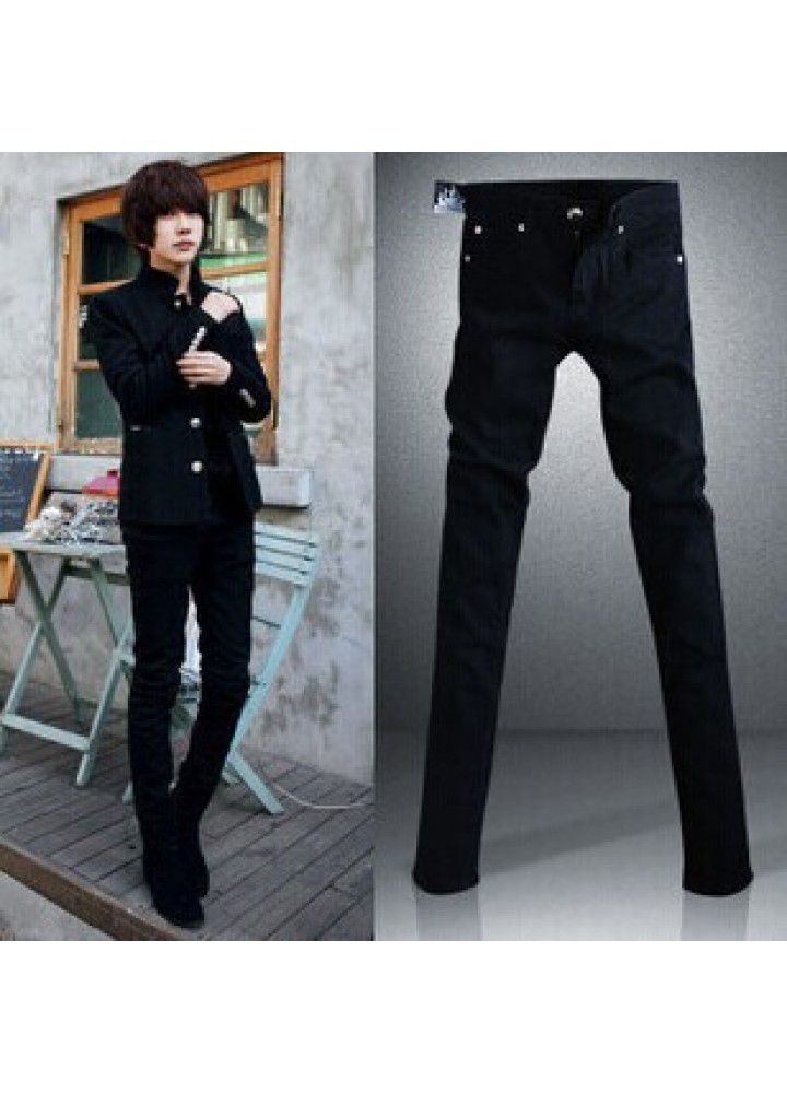 2021 summer men's Korean slim fit 9-point waist jeans men's small foot Korean jeans men's