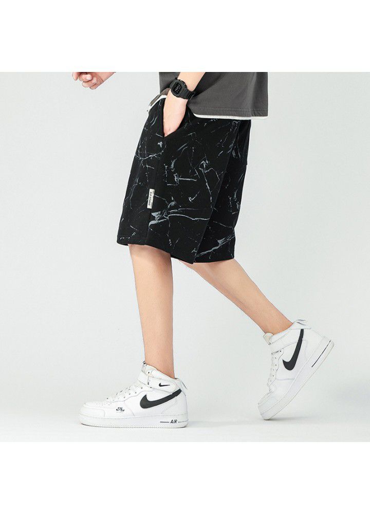 Men's casual shorts Korean summer new loose straight 5-inch beach pants men's pants fashion 2021