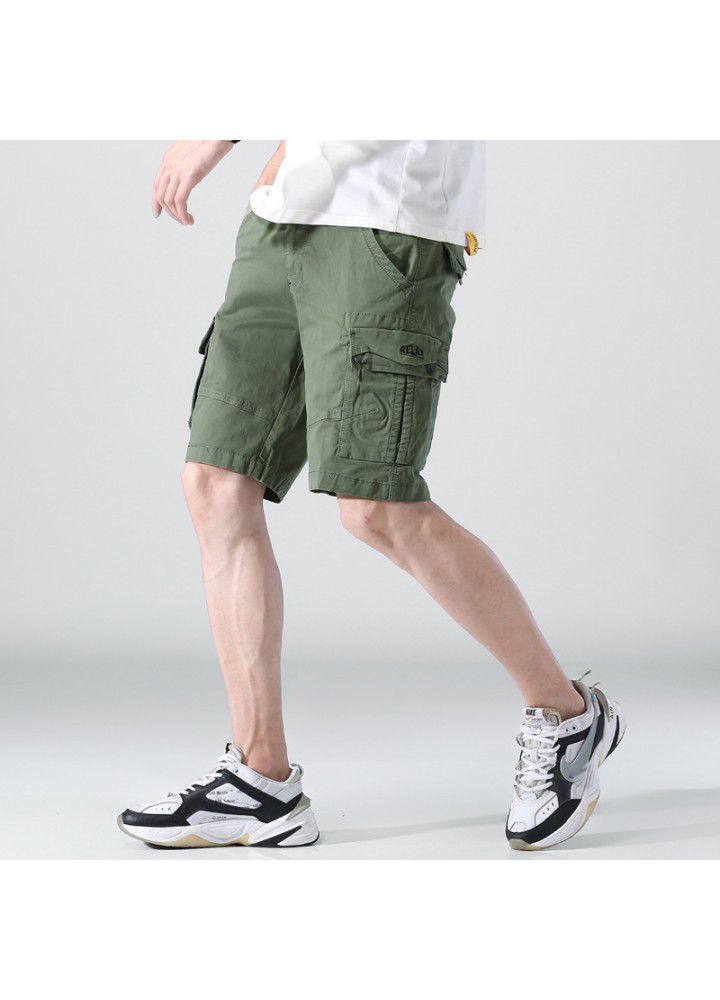 Foreign trade 2021 summer Euro American style casual shorts men's fashion overalls men's loose straight sports pants fashion