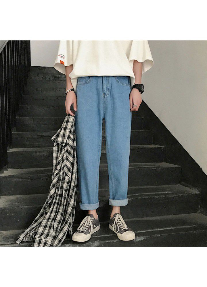 Wholesale 2021 autumn new men's jeans Korean Trend loose casual jeans straight tube Harem Pants