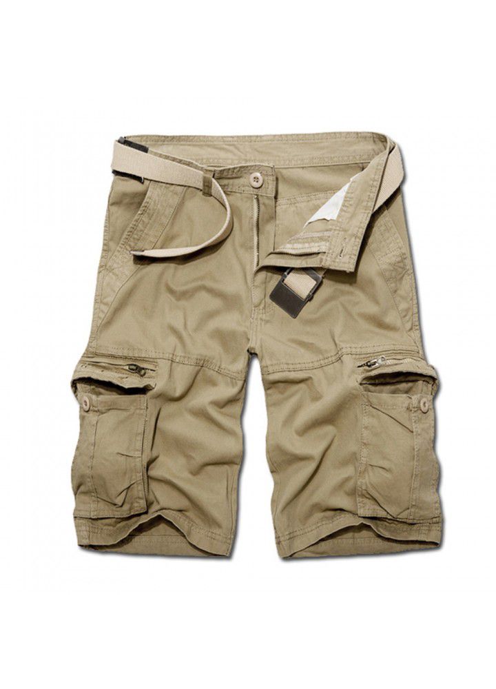 2021 new men's multi bag pants loose size men's casual pants overalls men's Capris