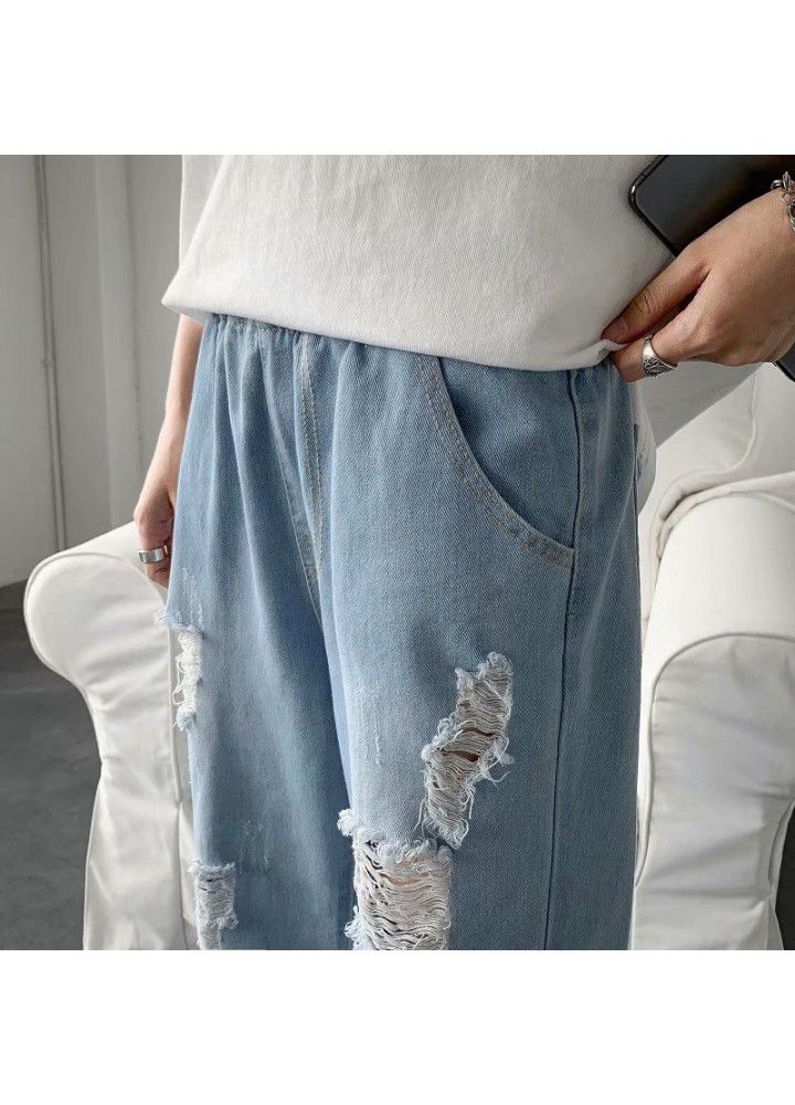 9-point jeans men's loose summer thin men's pants
