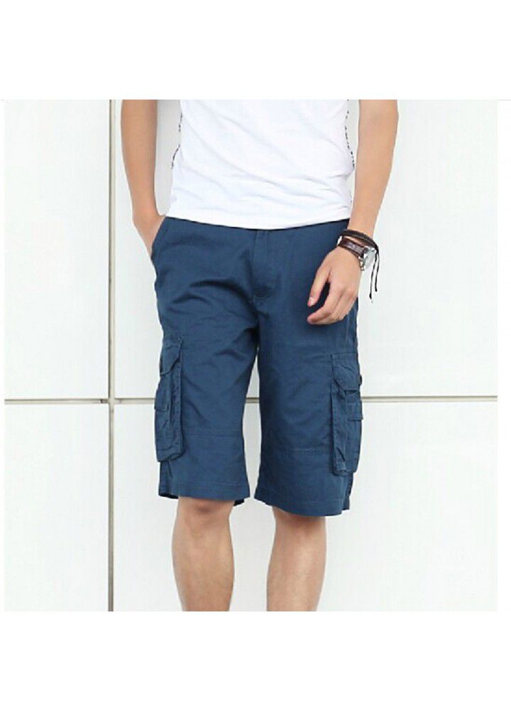 Europe and the United States sell cotton washed Multi Pocket tooling pants, outdoor Capris, summer pants, long-term stock