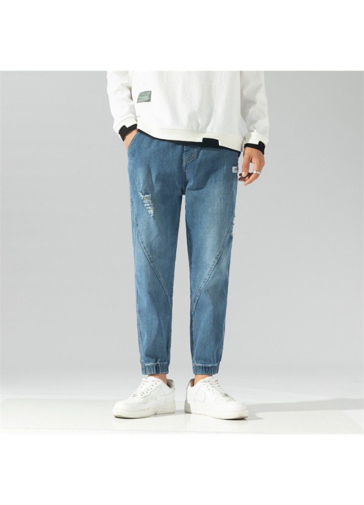 Jeans men's 2021 new autumn fashion men's fashion Harun cropped jeans youth pants wholesale