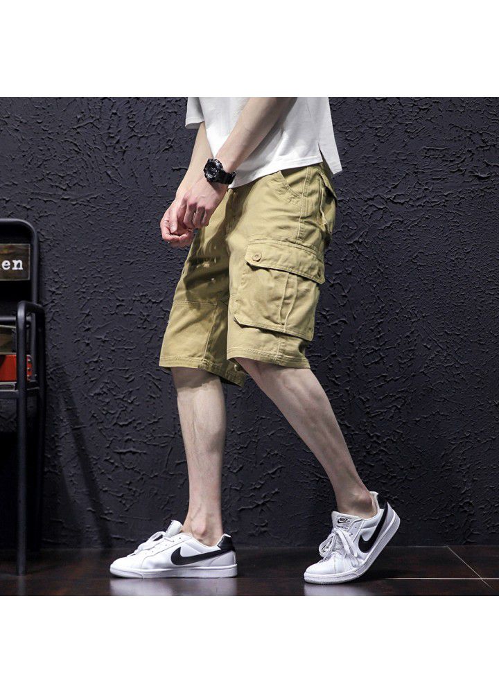 Amazon eBay's best selling cotton water wash Multi Pocket tooling Capris oversize Chinese pants European men's wear
