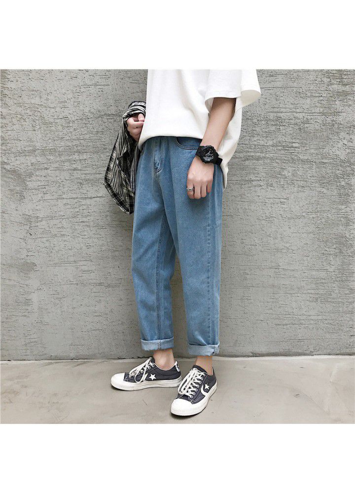 Wholesale 2021 autumn new men's jeans Korean Trend loose casual jeans straight tube Harem Pants