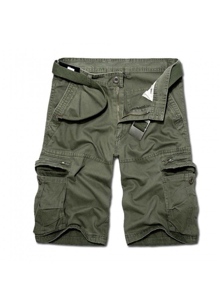 2021 new men's multi bag pants loose size men's casual pants overalls men's Capris