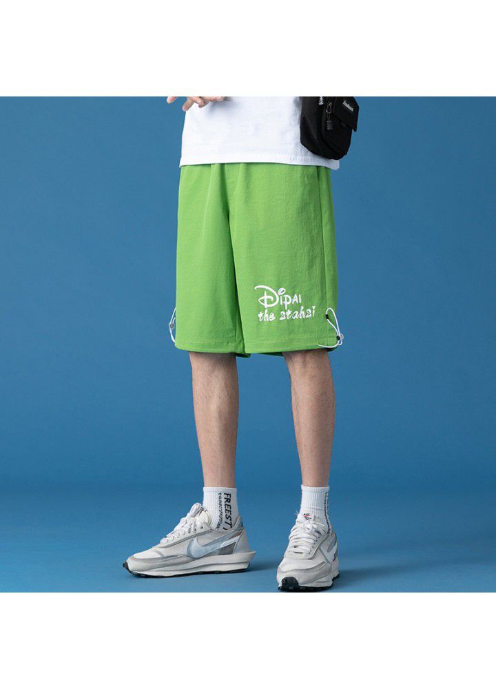 2021 tooling shorts men's sports pants Korean street summer casual pants loose straight pants trend