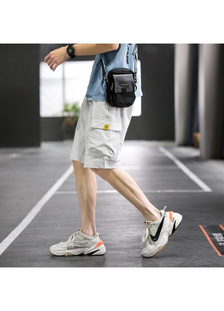Summer solid color casual pants men's Korean youth fashion pants men's beach pants fashion