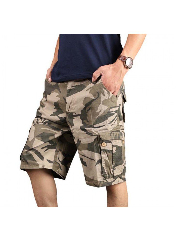 Summer new loose washable Multi Pocket tooling Pants Large Size pants thin Capris summer men's pants