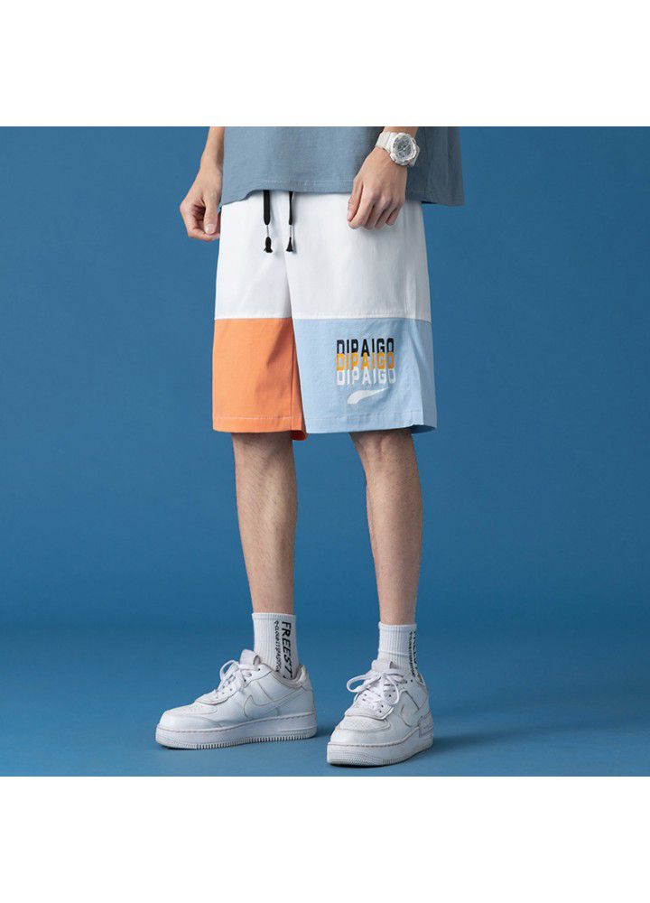 2021 tooling shorts men's sports pants Korean street summer casual pants loose straight pants trend