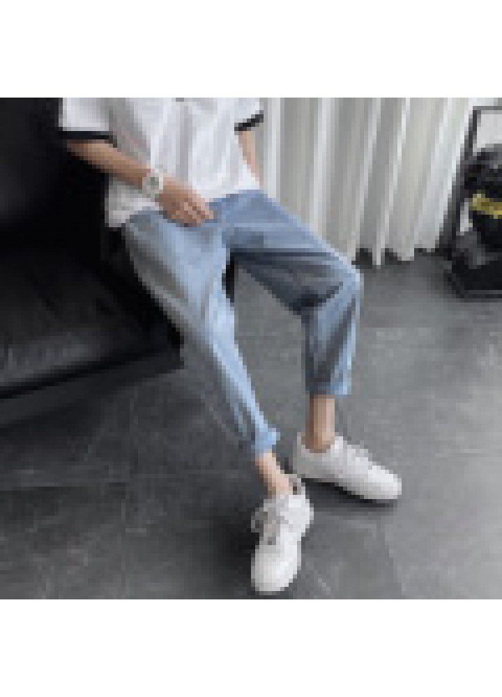 2021 new pants men's summer slim pants