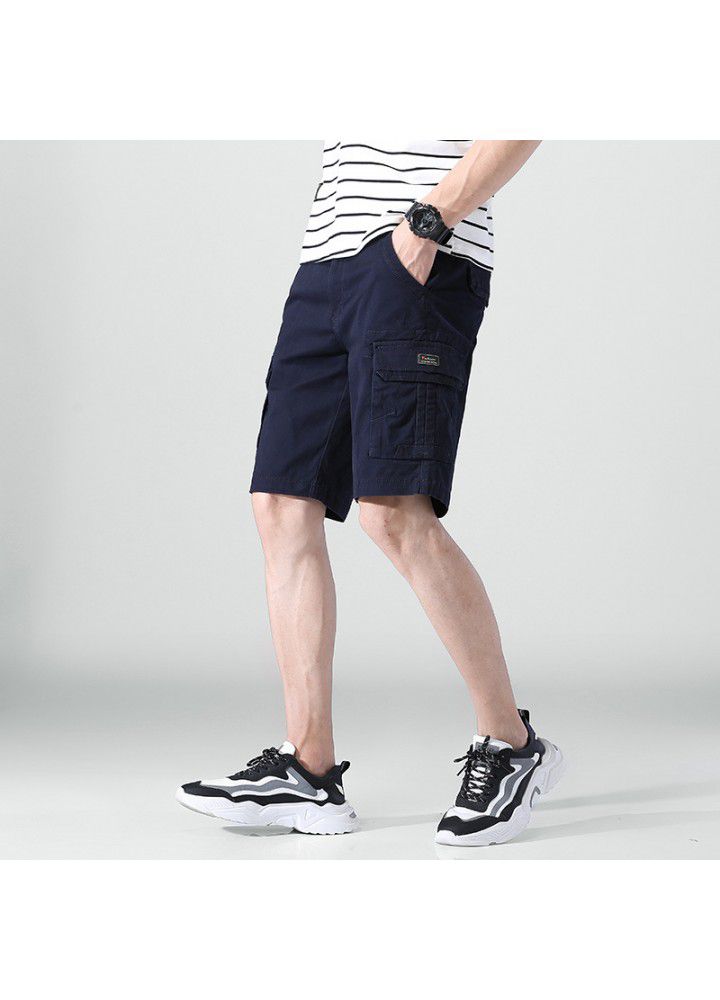 Foreign trade 2021 summer Euro American style casual shorts men's fashion overalls men's loose straight sports pants fashion