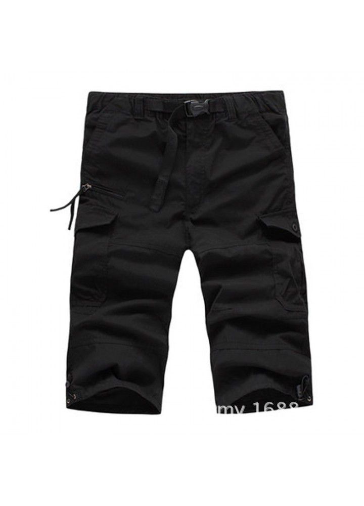 2021 new summer lightweight tooling military Capris sports beach pants Multi Pocket Capris European pants