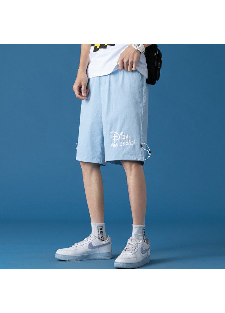 2021 tooling shorts men's sports pants Korean street summer casual pants loose straight pants trend