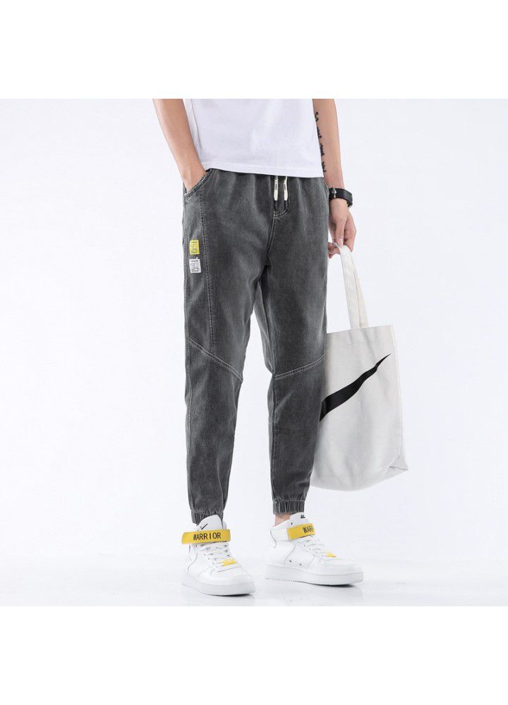 20 new jeans men's spring and autumn new fashion brand men's pants loose legged casual pants men's harem Capris