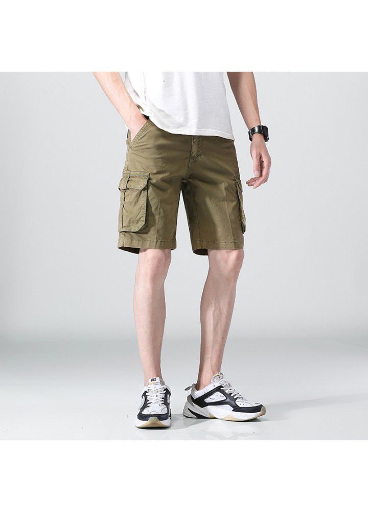 Foreign trade 2021 summer Euro American style casual shorts men's fashion overalls men's loose straight sports pants fashion