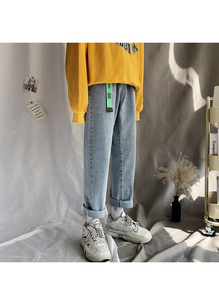 Harajuku style jeans men's fashion brand loose straight pants
