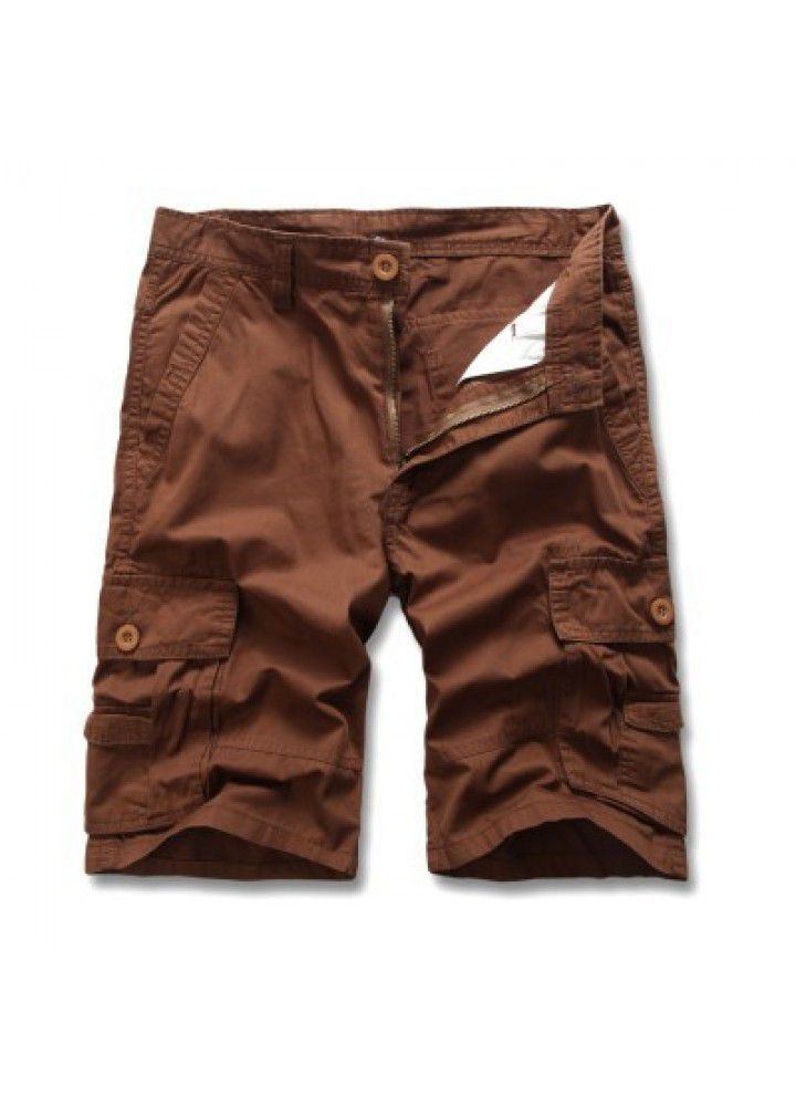 Europe and the United States sell cotton washed Multi Pocket tooling pants men's large size pants outdoor Capris men's pants