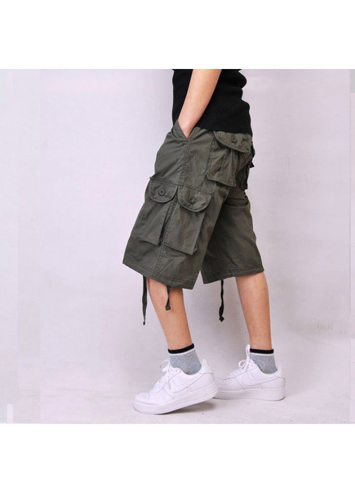 Europe and the United States hot fashion multi bag pants men's overalls oversized Pants Capris outdoor European pants