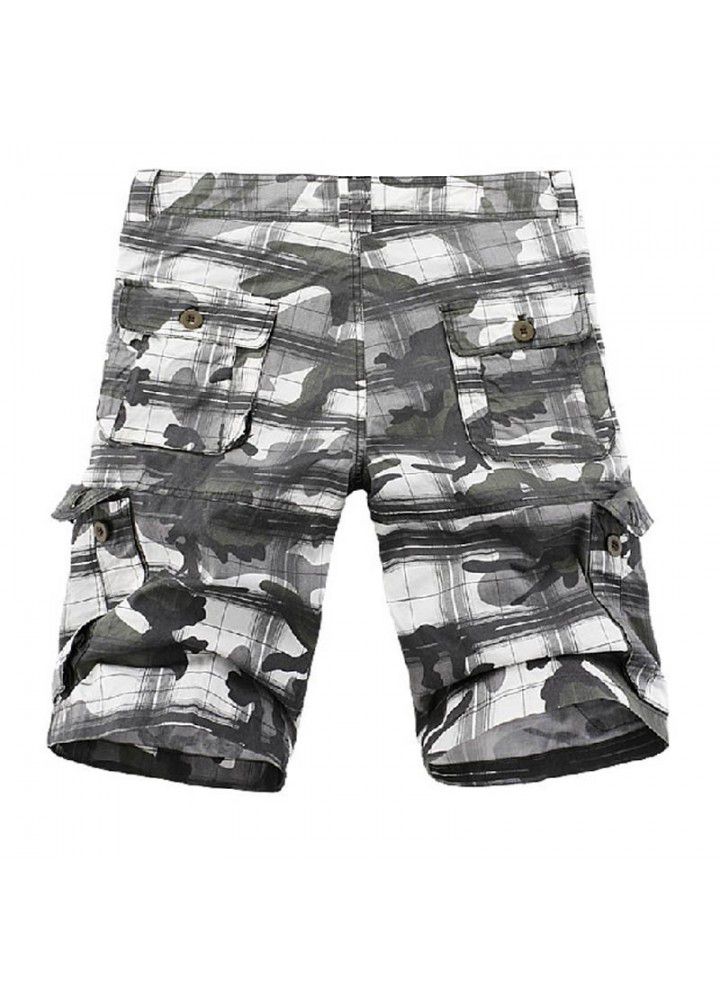 Clearance special Multi Pocket overalls camouflage pants men's pants 5-point Pants Large pants