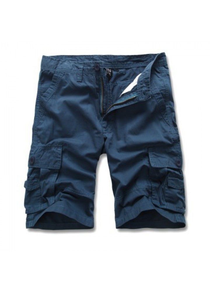 Europe and the United States sell cotton washed Multi Pocket tooling pants men's large size pants outdoor Capris men's pants