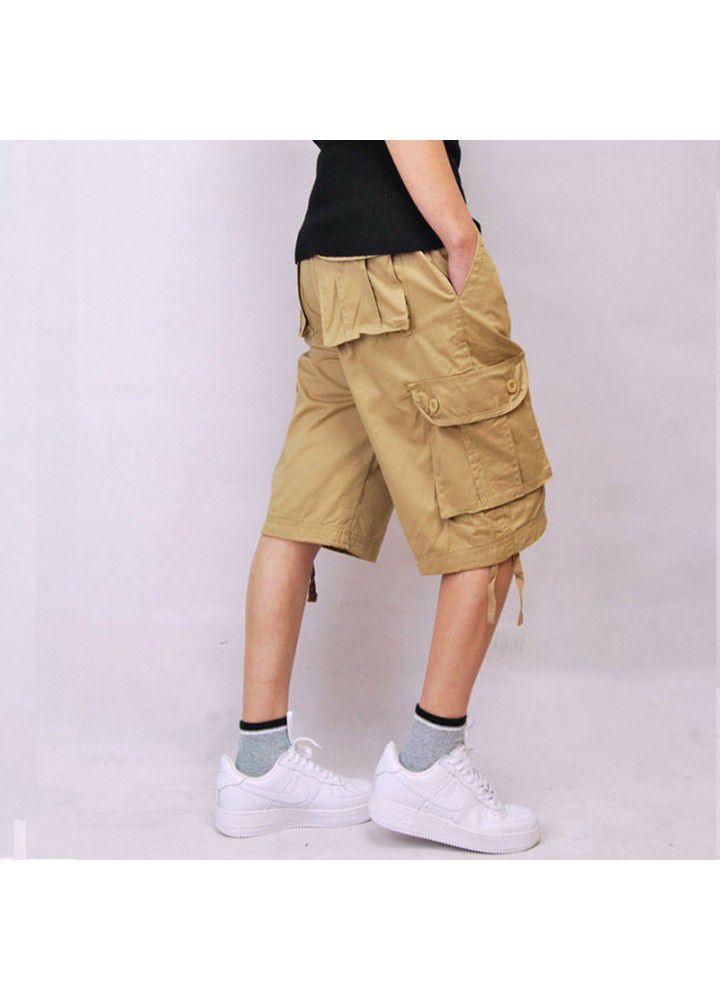 Europe and the United States hot fashion multi bag pants men's overalls oversized Pants Capris outdoor European pants