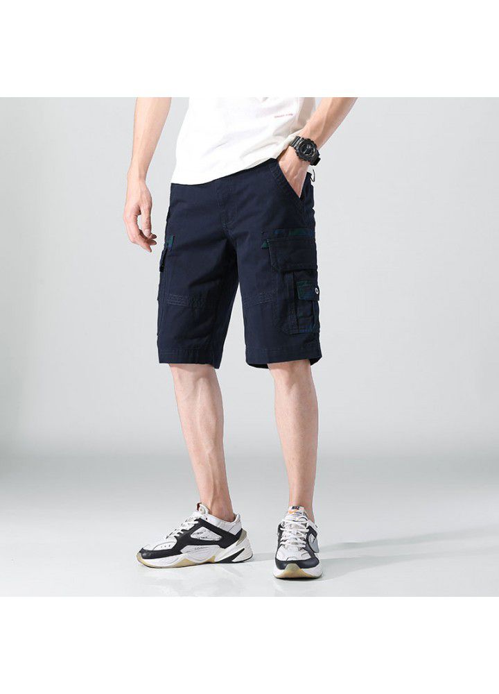 Camouflage casual pants men's summer new straight cotton shorts fashion loose tooling pants men's fashion cross border