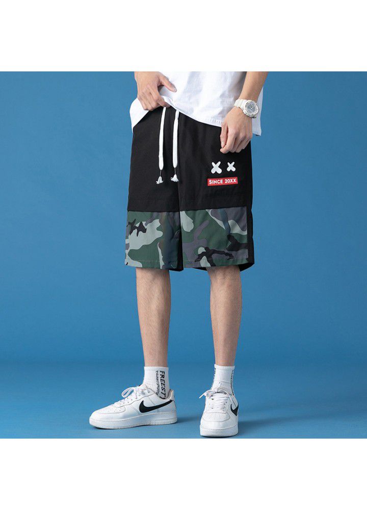 Summer 2021 new 5-point casual pants men's fashion brand Street loose straight camouflage pants sportswear fashion