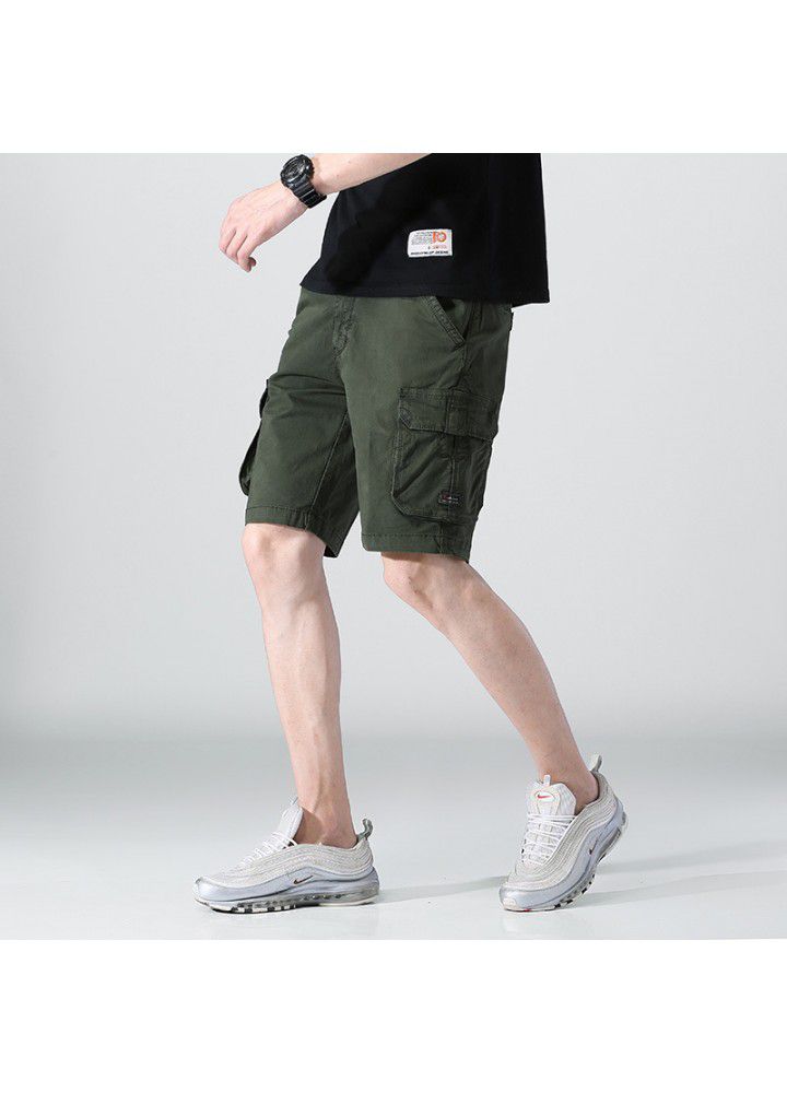 Foreign trade 2021 summer Euro American style casual shorts men's fashion overalls men's loose straight sports pants fashion