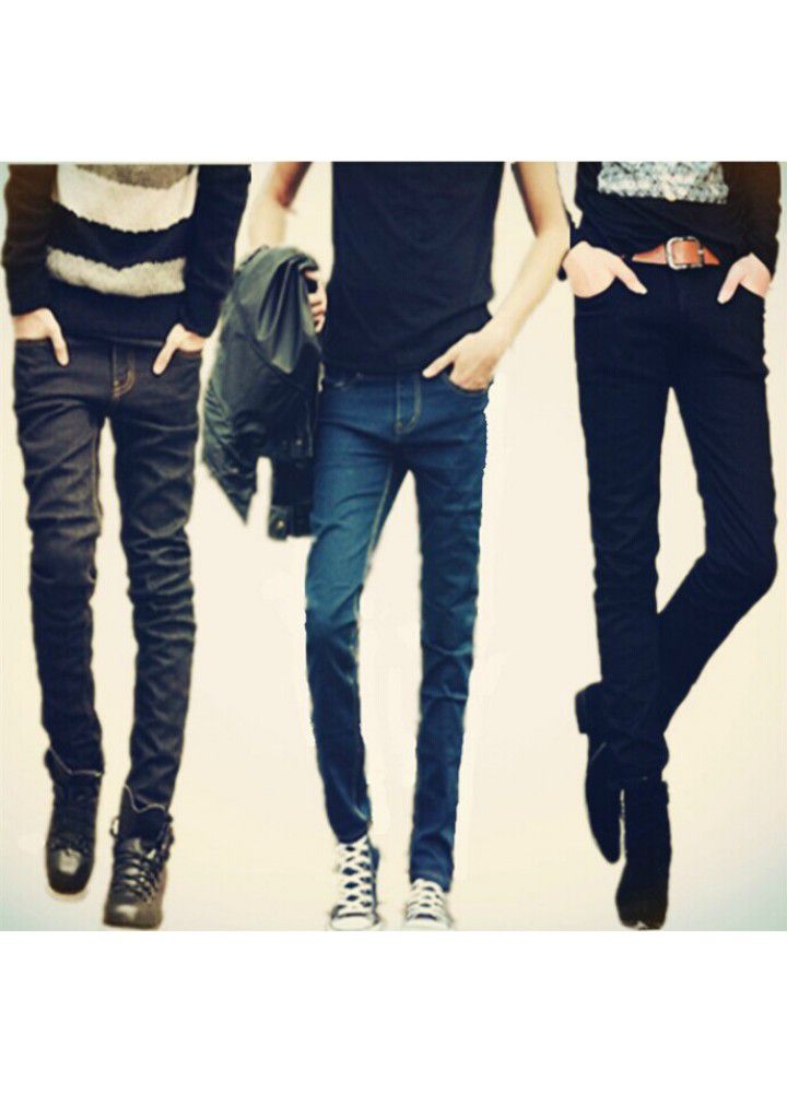2020 summer men's Korean slim fit nine point waist jeans men's small foot Korean jeans men's