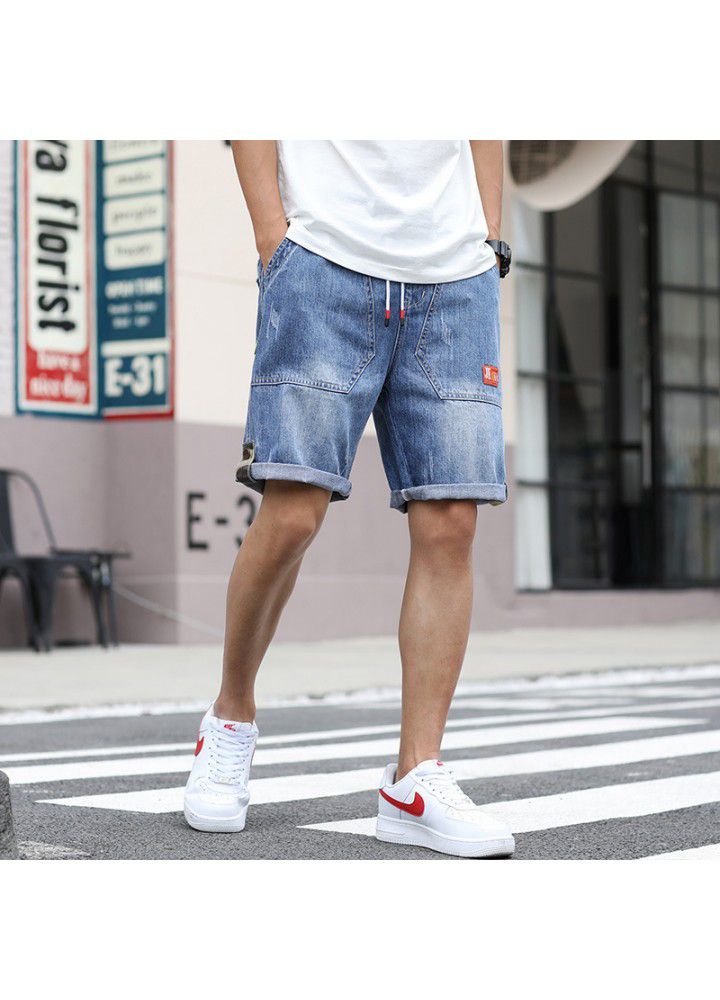 Men's jeans summer new thin 5 / 7 shorts Korean leisure youth trend straight shorts