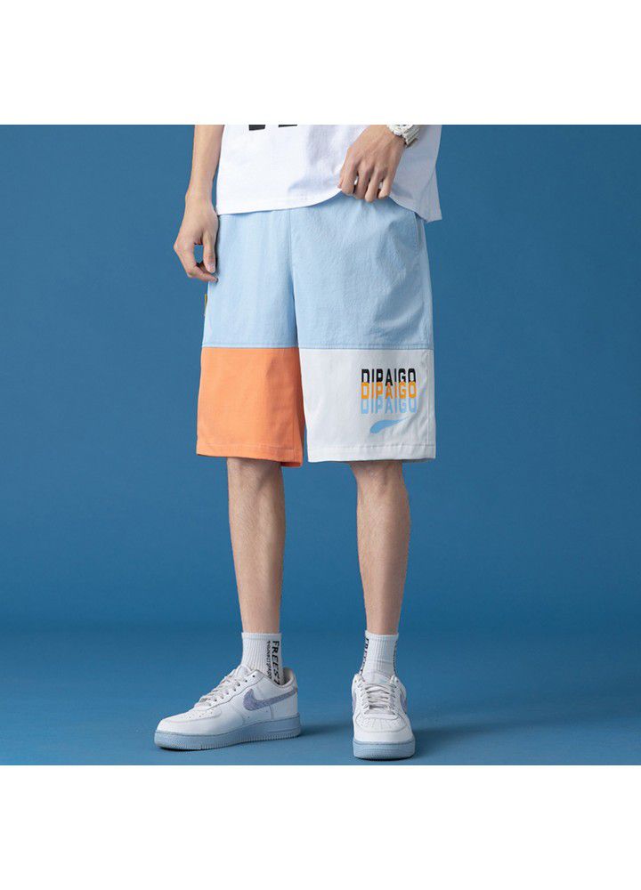 2021 tooling shorts men's sports pants Korean street summer casual pants loose straight pants trend